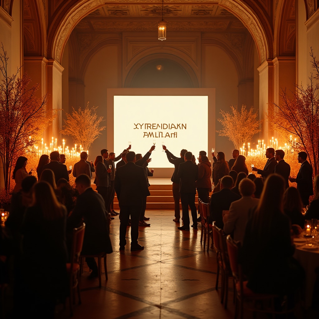 Celebrazione anniversario aziendale con tutto il team riunito